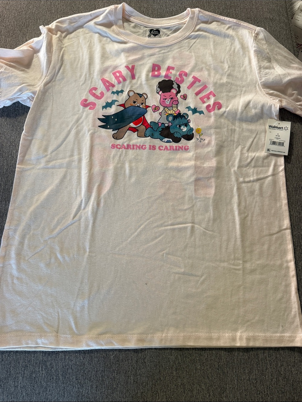 Wish women"Scary Besties" Graphic Tee in White and Pink